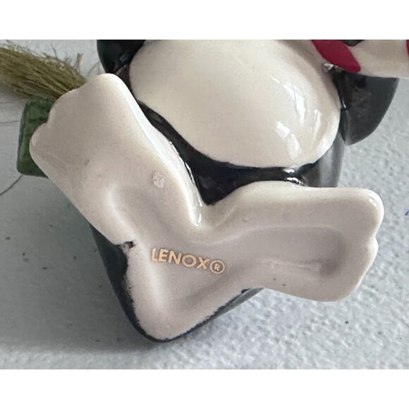 Two Lenox Porcelain Snowman Penguin Ornament Christmas Tree Figurine Hanging - Picture 6 of 9